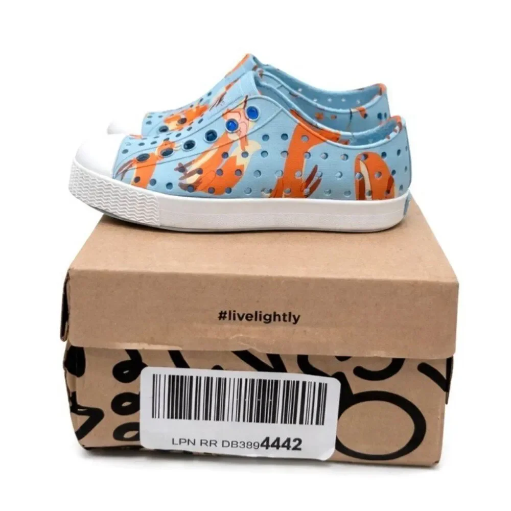 Native Jefferson Toddler Water Shoes C6 Sky Blue Foxtrot Fox EVA Lightweight